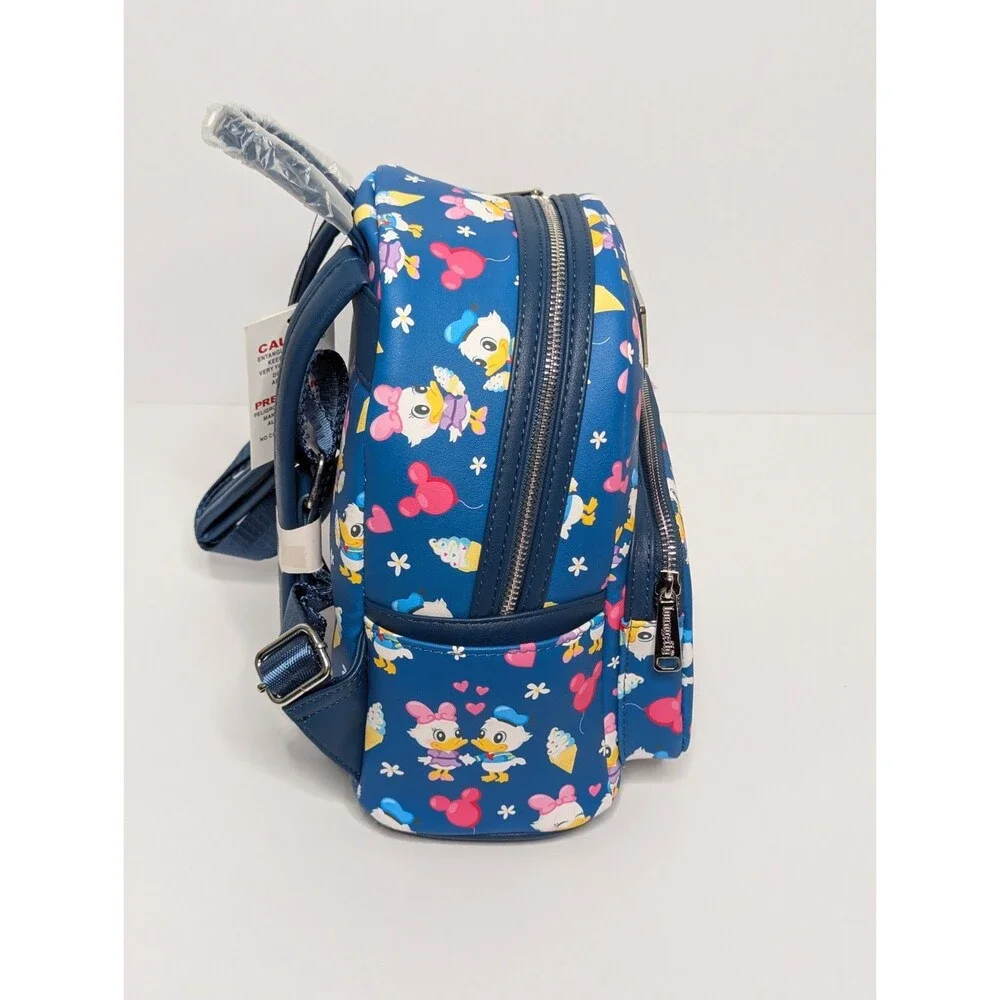 Disney Parks Loungefly Blue Donald and Daisy Mini Backpack Limited Edition
